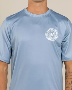 Rashies*The Mad Hueys Hueys Good Life Short Sleeve Surf T-Shirt Steel Blue