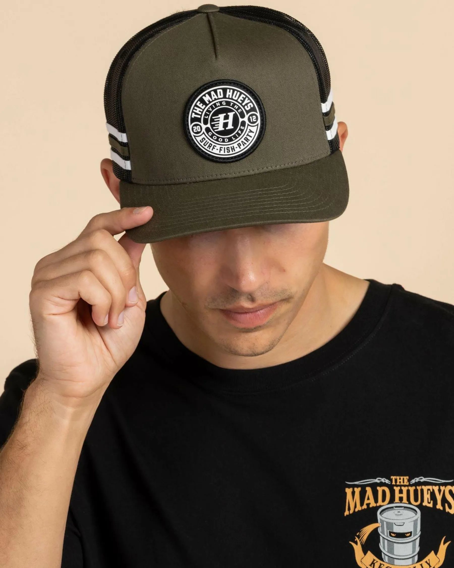 Headwear*The Mad Hueys Hueys Good Life Trucker Cap Olive