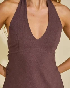 Linen Blend|Dresses*Mooloola Hula Hawaii Dress Espresso