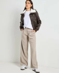 Jackets & Coats*Ava And Ever Hunter Faux Leather Jacket Brown