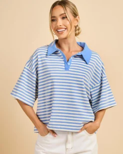 Hot Hunter Stripe Shirt Women Tops