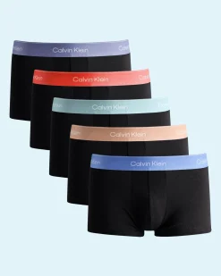 Underwear & Sleepwear*Calvin Klein Icon Cotton Stretch Low Rise Trunk 5 Pack Blk W/ Vin In/mltn/str Blu/glcr/mln Frnzy