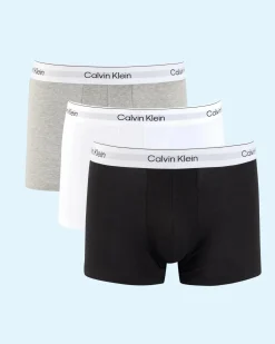 Underwear & Sleepwear*Calvin Klein Icon Cotton Stretch Trunk 3 Pack Grey Heather/white/black