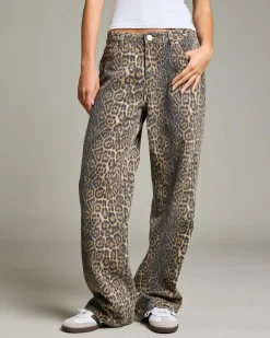 Denim|Bottoms*DESU Icon Leo Straight Leg Jeans Leopard