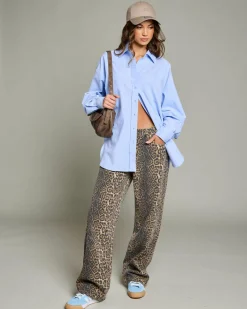 Denim|Bottoms*DESU Icon Leo Straight Leg Jeans Leopard