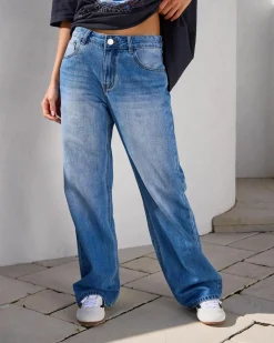 Outlet Icon Straight Leg Jeans Women Denim|Bottoms