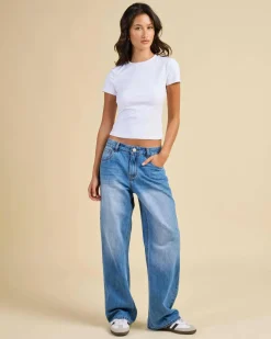Outlet Icon Straight Leg Jeans Women Denim|Bottoms