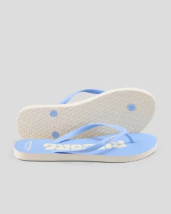 Flip Flops*Rip Curl Icons Of Surf Bloom Open Toe Thongs Mid Blue