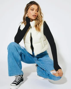 Jackets & Coats*Ava And Ever Icy Puffer Vest Alabaster