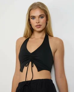 Tops*Ava And Ever Ilah Halter Top Black
