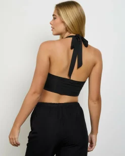 Tops*Ava And Ever Ilah Halter Top Black
