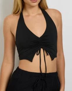 Tops*Ava And Ever Ilah Halter Top Black