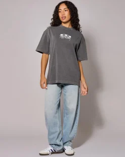 Tops*Kiss Chacey Immortal Street Oversized T-Shirt Mineral Steel Grey