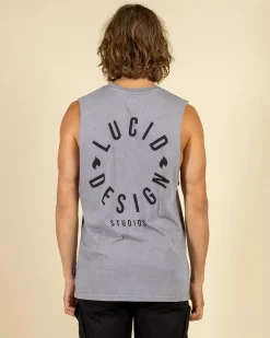 Tops & T-Shirts*Lucid Inception Muscle Tank Lt Grey Acid