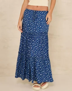 Discount Indigo Maxi Skirt Women Bottoms