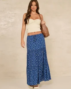 Discount Indigo Maxi Skirt Women Bottoms
