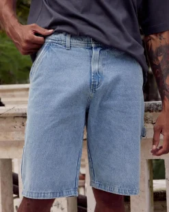 Denim|Shorts & Bottoms*Lucid Institute Denim Walk Shorts Washed Blue