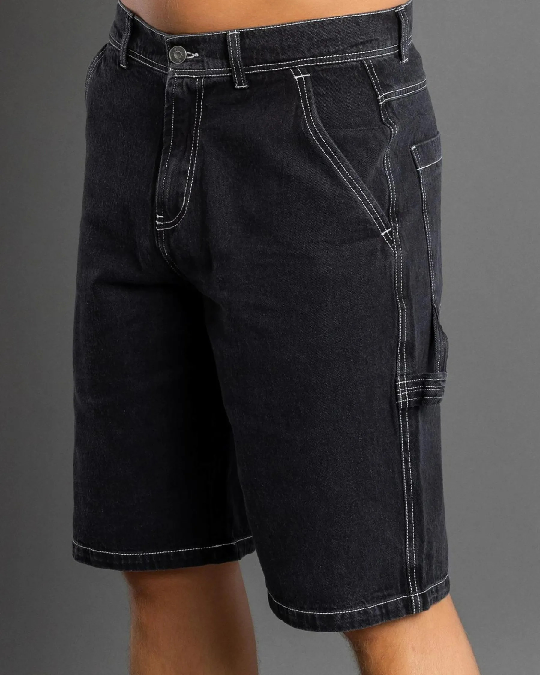 Denim|Shorts & Bottoms*Lucid Institute Denim Walk Shorts Washed Black