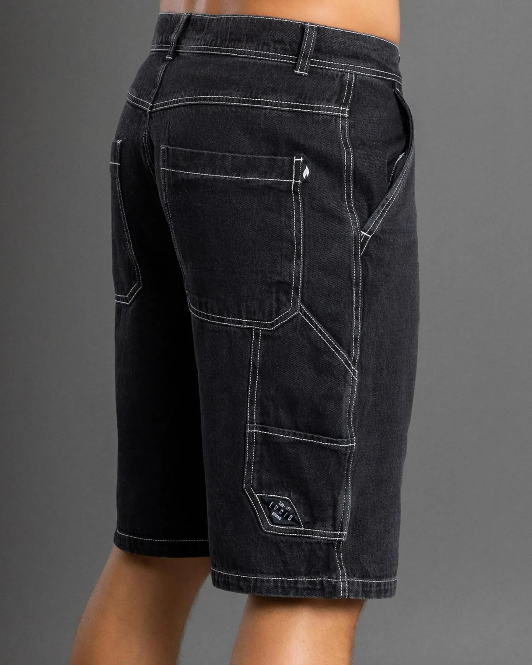 Denim|Shorts & Bottoms*Lucid Institute Denim Walk Shorts Washed Black