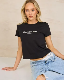 Tops*Calvin Klein Institutional T-Shirt Ck Black