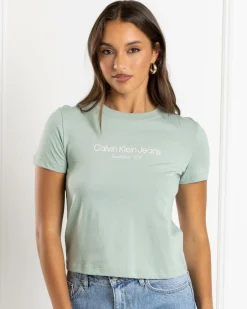 Tops*Calvin Klein Institutional T-Shirt Jadeite