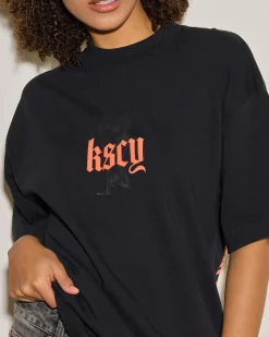 Tops*Kiss Chacey Intertwined Street T-Shirt Anthracite Black