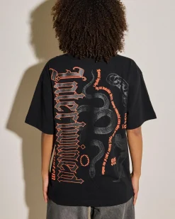 Tops*Kiss Chacey Intertwined Street T-Shirt Anthracite Black
