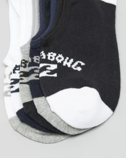 Socks*Billabong Invisible Socks 5 Pack Multi