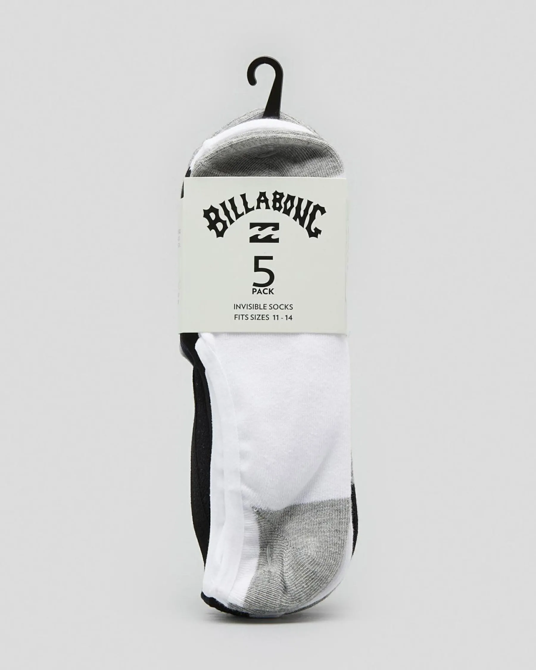 Socks*Billabong Invisible Socks 5 Pack Multi
