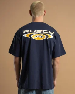 Tops & T-Shirts*Rusty Irie Eye T-Shirt Navy Blue