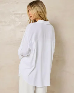 Sets|Linen Blend*Mooloola Isla Hawaii Shirt White