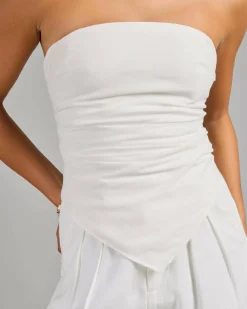 Sets|Linen Blend*Mooloola Isla Vanessa Tube Top White