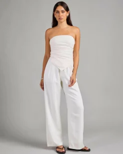 Sets|Linen Blend*Mooloola Isla Vanessa Tube Top White