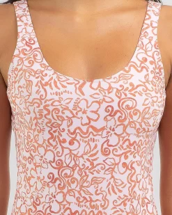 Online Islander Floral Scoop Neck One Piece Swimsuit Women One Pieces