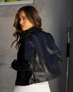 Jackets & Coats*Ava And Ever Izzy Faux Leather Jacket Black