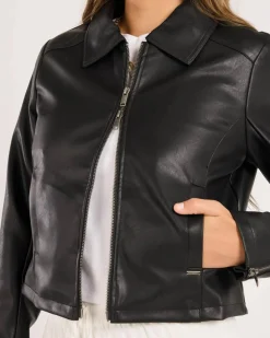 Jackets & Coats*Ava And Ever Izzy Faux Leather Jacket Black