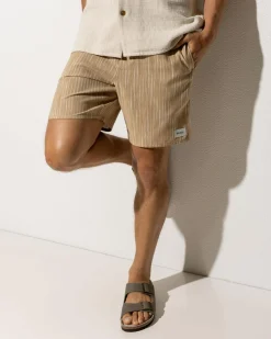 Shorts & Bottoms|Linen Blend*Rhythm Jacquard Linen Jam Shorts Sand