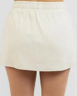 Sets|Linen Blend*Mooloola Jade Hawaii Skirt Natural Salt & Pepper