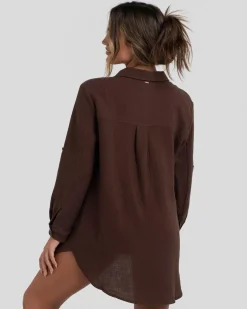 Beach Covers & Overswim*Topanga James Beach Cover Dark Choc