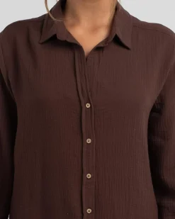 Beach Covers & Overswim*Topanga James Beach Cover Dark Choc