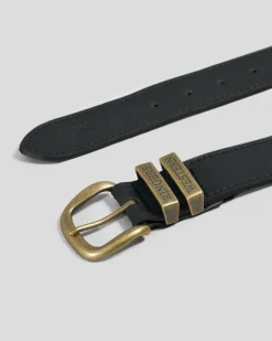 Belts*Ringers Western James Leather Belt Black/gold