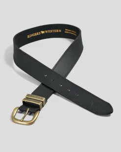 Belts*Ringers Western James Leather Belt Black/gold