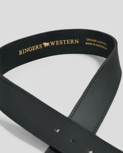Belts*Ringers Western James Leather Belt Black/gold