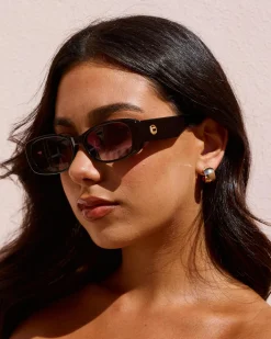 Sunglasses*Indie Eyewear Jenna Sunglasses Shiny Blk/gr Smoke