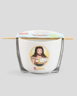 Gifts & Novelty|Gifts & Novelty*Get It Now Jesus Ramen Ceramic Noodle Bowl with Chopsticks White