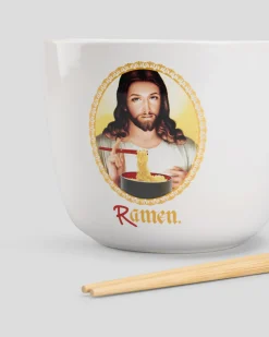Gifts & Novelty|Gifts & Novelty*Get It Now Jesus Ramen Ceramic Noodle Bowl with Chopsticks White