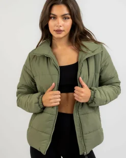 Jackets & Coats*Ava And Ever Jezebel Puffer Jacket Olive