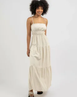Linen Blend|Dresses*Mooloola Josephine Maxi Dress Salt & Pepper