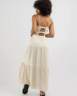 Linen Blend|Dresses*Mooloola Josephine Maxi Dress Salt & Pepper