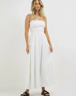 Linen Blend|Dresses*Mooloola Josephine Maxi Dress White